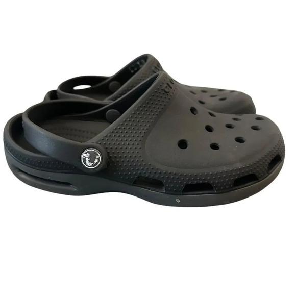 Crocs Duet Plus Clog Women's 7 Black Grey Durable Non Marking Soles Ligthweight - Picture 1 of 8
